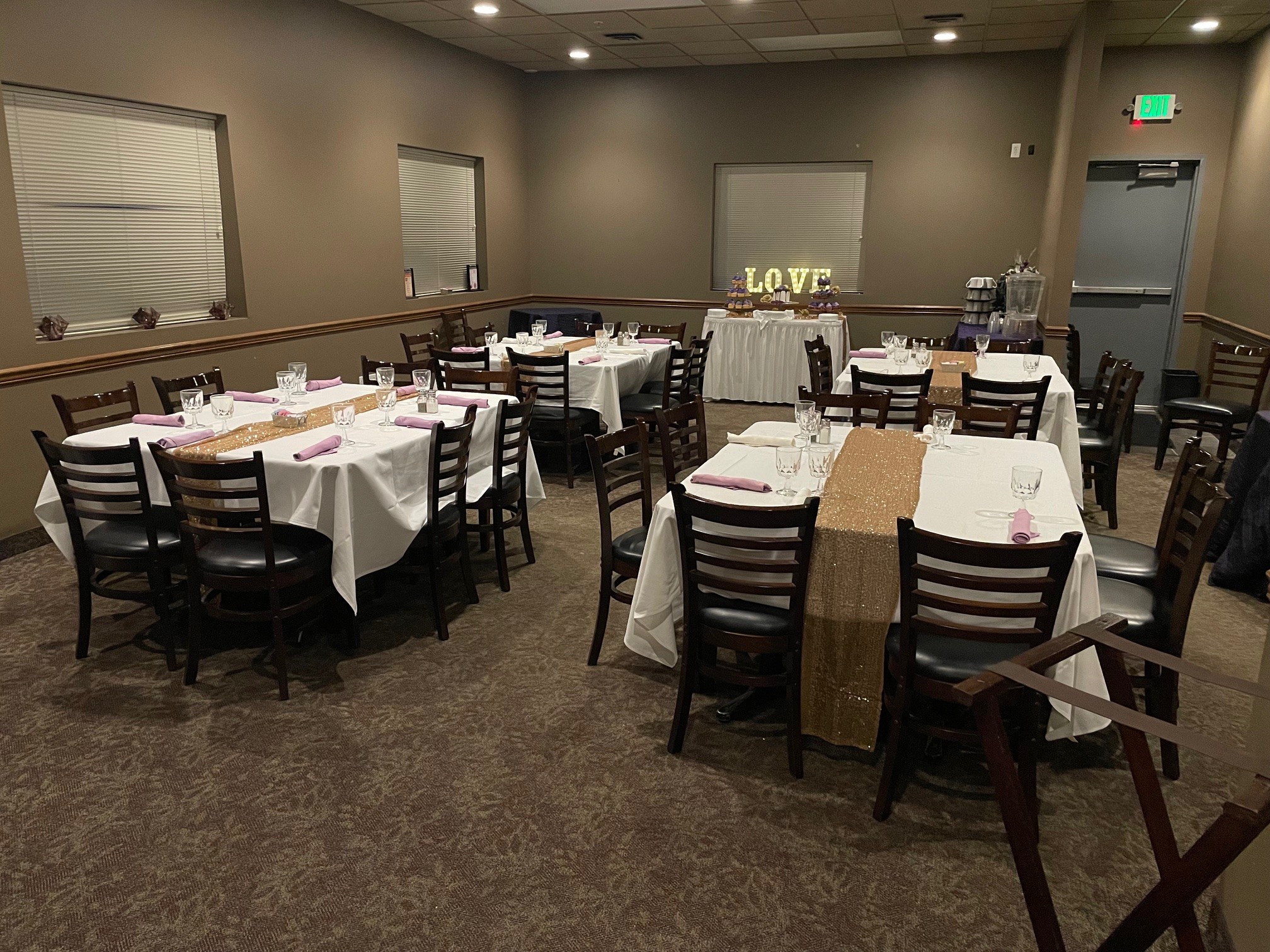The Amon Creek Room at CG Public House set for a private event, photo 3